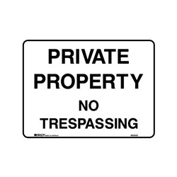 Warning Sign Metal Private Property NoTrespassing 300x225 Blk Wht